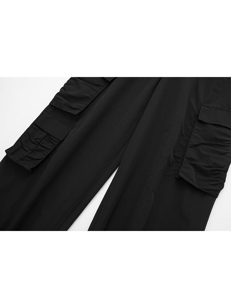 BM MD ZA 7102523 Women 2022 New Chic Fashion parachute Cargo Pants Vintage High Waist Zipper 3 - Parachute Pant Shop