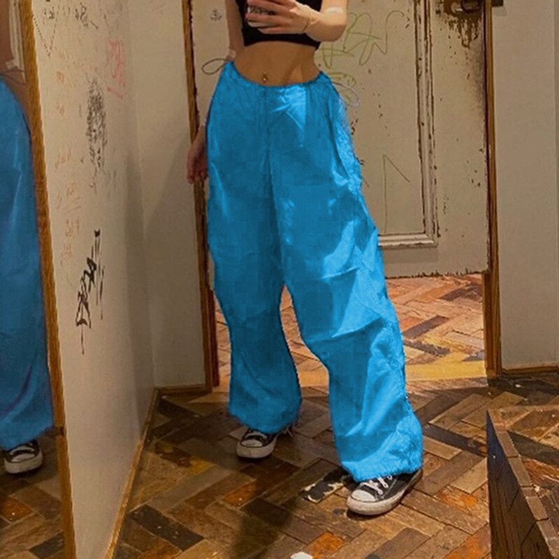 Blue Parachute Pants y2k Cargo Oversize Sweatpants Woman Jogging Track Baggy Art Clothing Summer Clothing Low 1 - Parachute Pant Shop