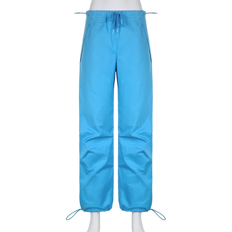 Blue Parachute Pants y2k Cargo Oversize Sweatpants Woman Jogging Track Baggy Art Clothing Summer Clothing Low 5 - Parachute Pant Shop