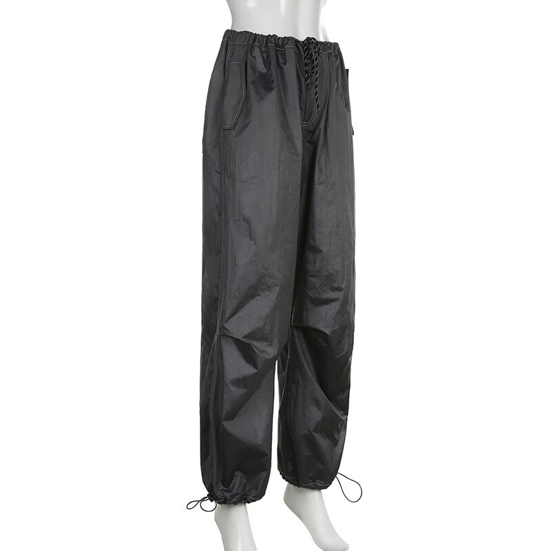 Parachute Pants y2k Clothes Low Rise Drawstring Women Jogger Cargo Pants Hippie Style Wide and Loose 5 - Parachute Pant Shop