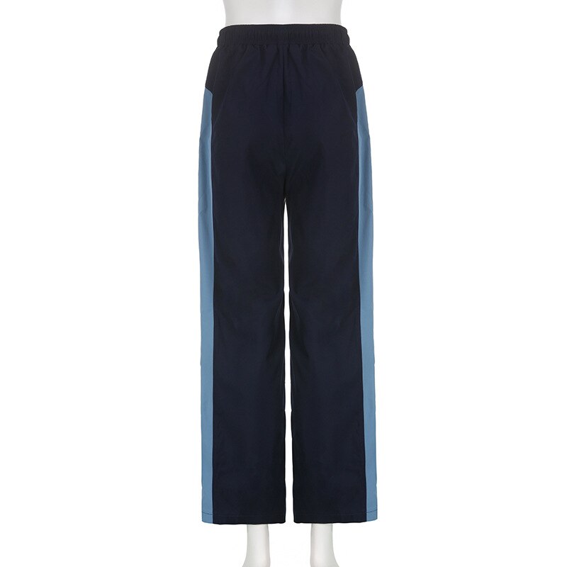 SUO CHAO Women s Low Waist Baggy Pants Streetwear Cargo Pants Korea Fashion Stripe Splice Contrast 5 - Parachute Pant Shop