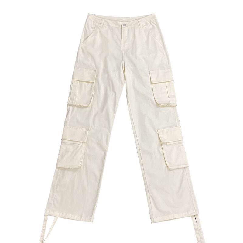 Solid Cargo Pants Casual Loose Sweat Pockets Parachute Jogging High Waist Trousers Baggy Pant Women Fall 2 - Parachute Pant Shop