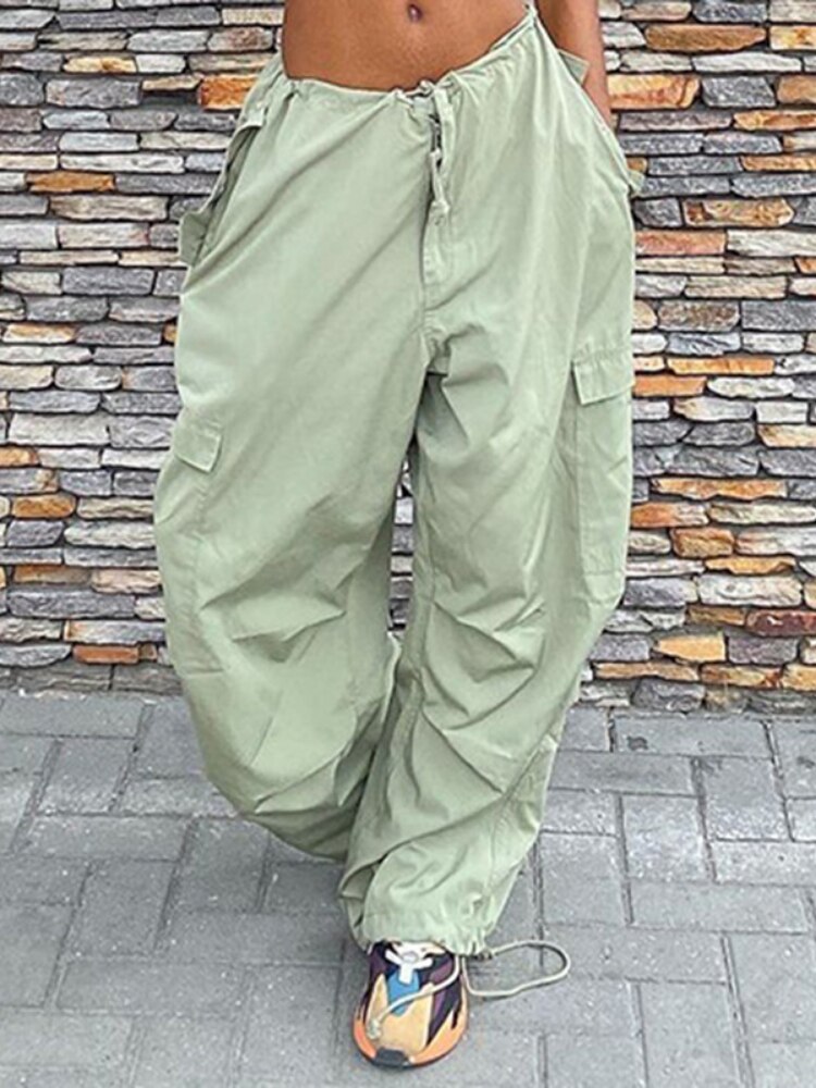 Y2K Clothes Cargo Pants Women Summer Fashion Solid Color Wide Leg Thin Bottom Streetwear New Fashion 3 - Parachute Pant Shop