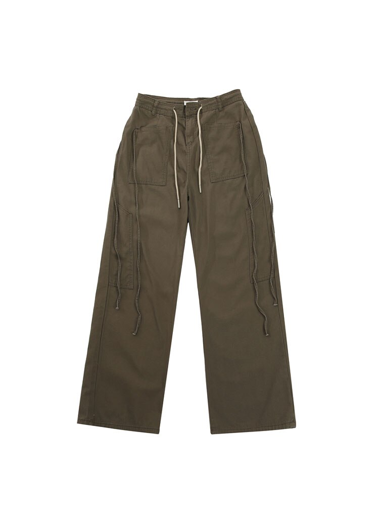 Y2K Parachute Pants High Waist Women Streetwear Oversize Pockets Army Green Cargo Trousers Harajuku Wide Leg 5 - Parachute Pant Shop