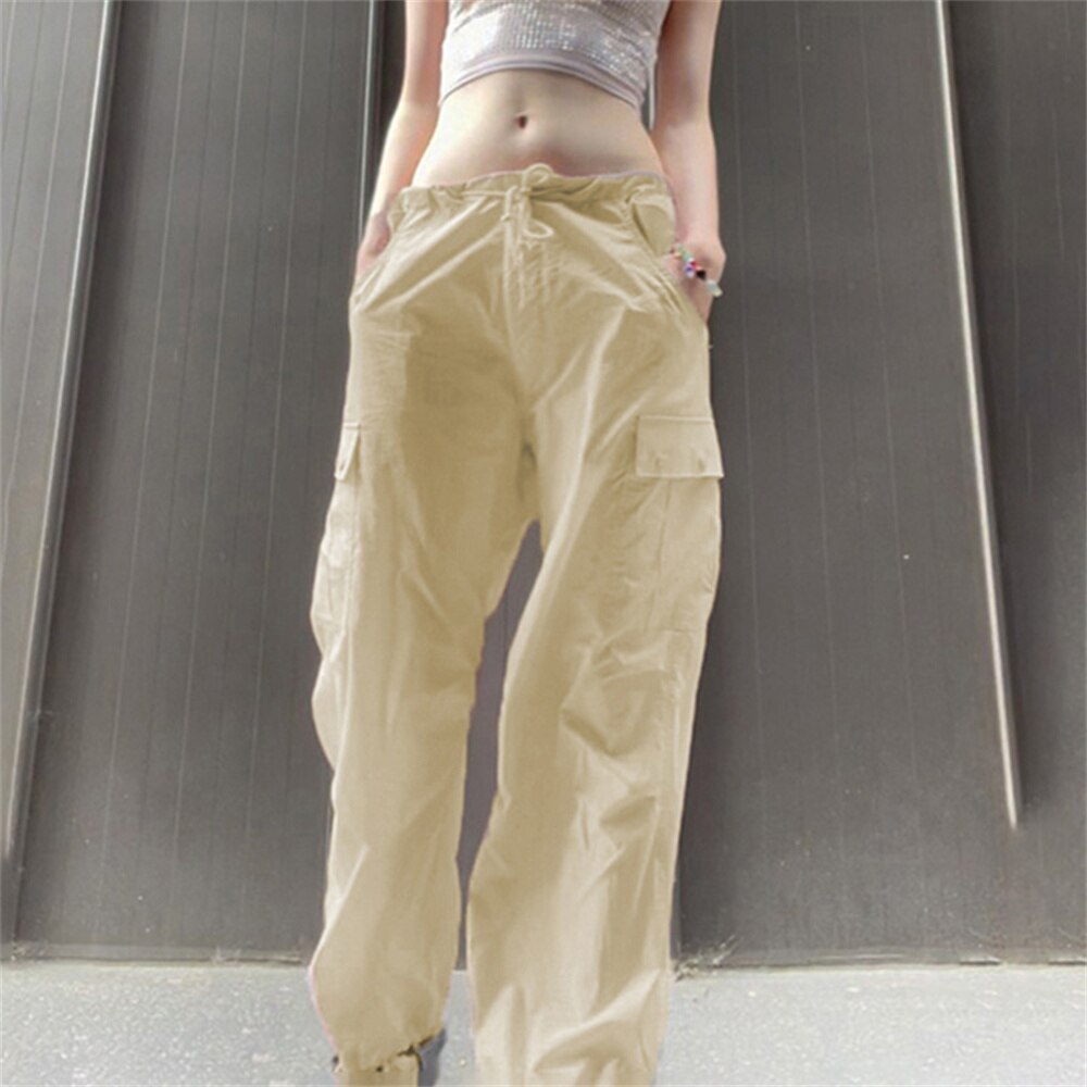 Y2K Parachute Pants Women Hippie Streetwear Oversize Pockets Cargo Trousers Harajuku Techwear Wide Pantalones Cuteandpsy 5 - Parachute Pant Shop