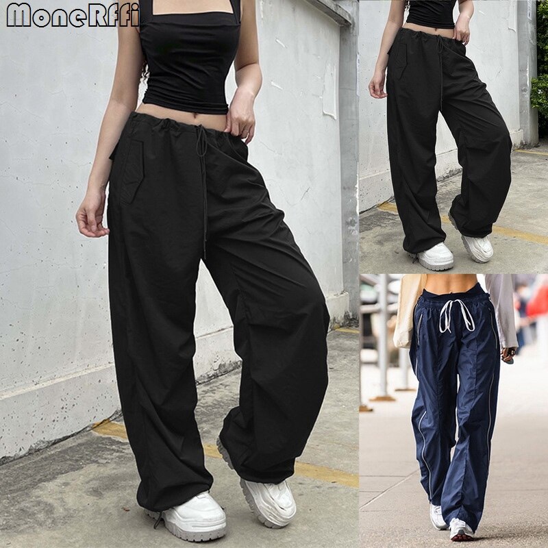 Y2k Parachute Pants Female Hippie Streetwear Oversize Pockets Cargo Pants Women Trousers Harajuku Wide Loose Streetwear 3 - Parachute Pant Shop