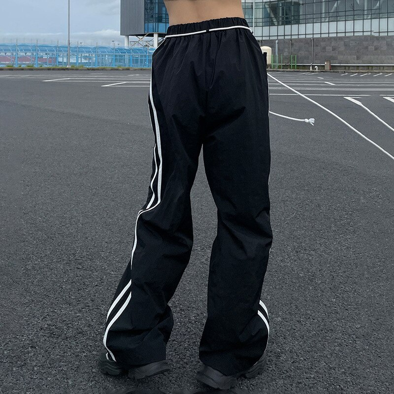 YOZOU 2022 Black Cargo Parachute Long Pants Women Wide Leg Baggy Fluid Pant Trouser Girl Y2k 1 - Parachute Pant Shop