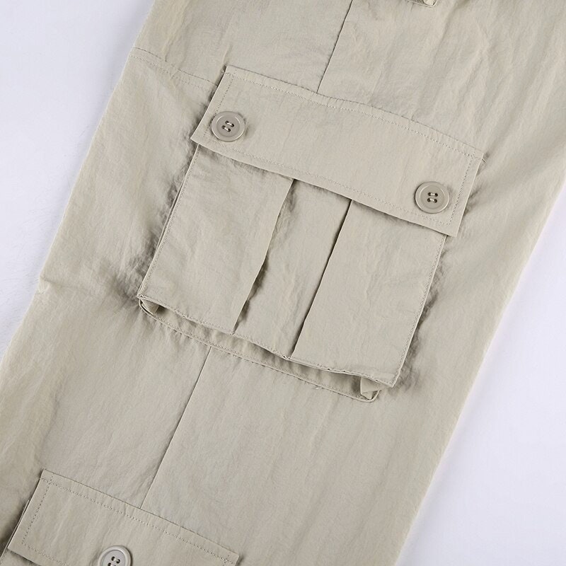 Low Waisted Wide Leg Cargo Sweatpants / Streetwear / Vintage / Harajuku / Korean / Grunge / Y2K