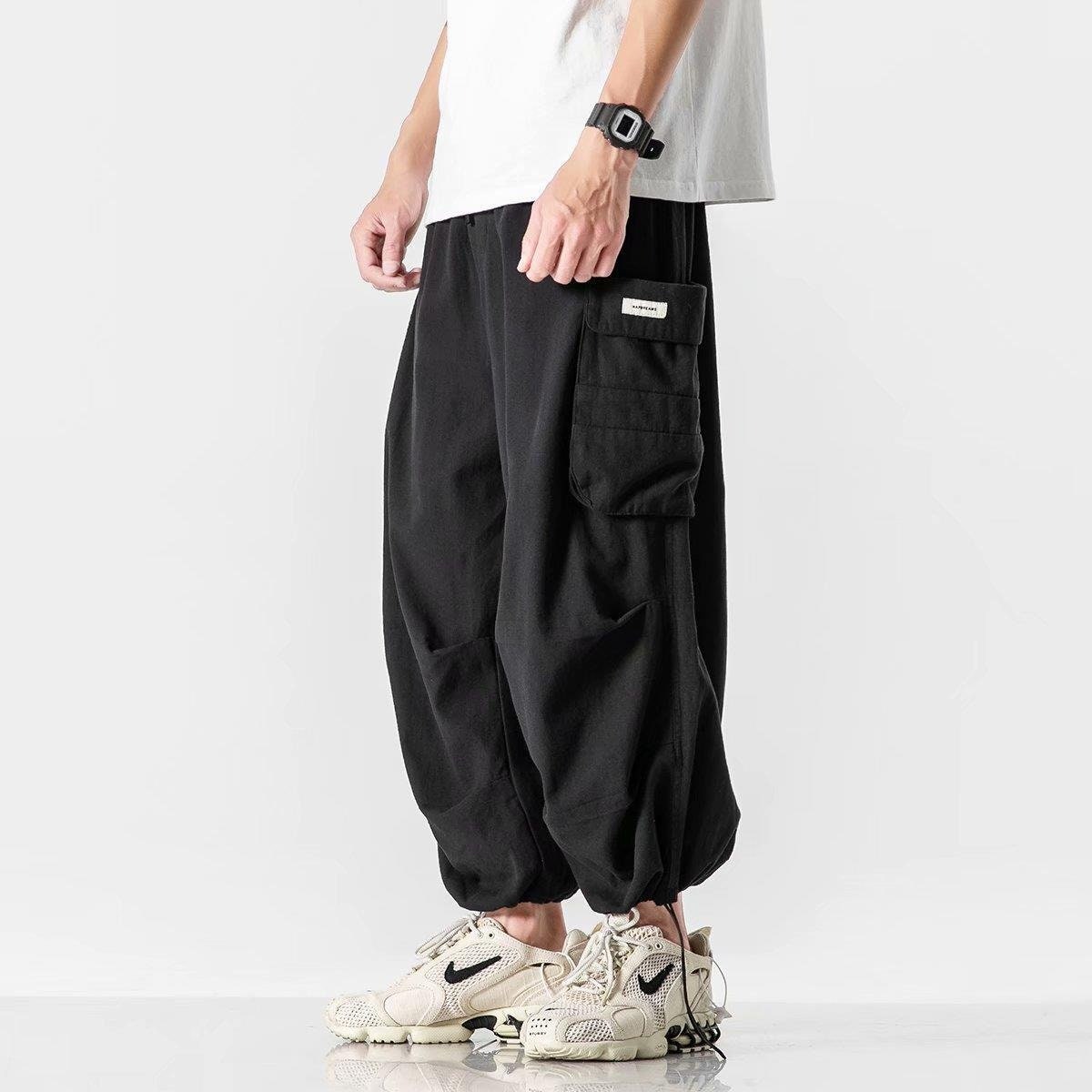 Harajuku Vintage Wide leg Oversize Pants Men Casual Joggers Harem Pants White Cargo Pants Skateboard Trousers 2021 Streetwear Gifts for him