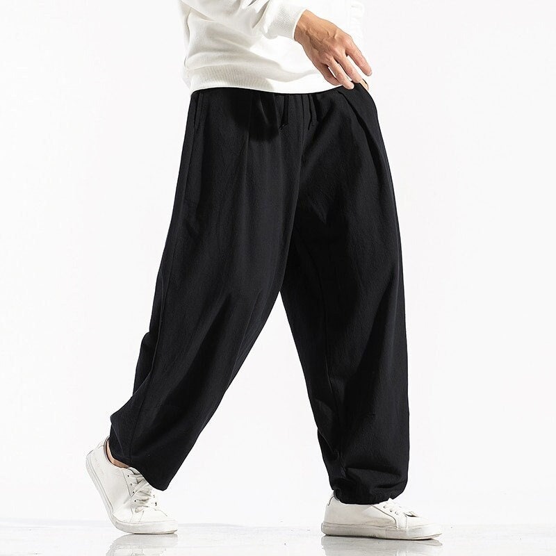 New Men's Solid Color Harem Pants Harajuku Style Men Loose Ankle-Length Trousers Streetwear Male Casual Pants Large Size 5XL Fast Shipping